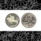 Vintage Grey and White Running Horses 23mm Round Resin Cameo - XXX - CAM212
